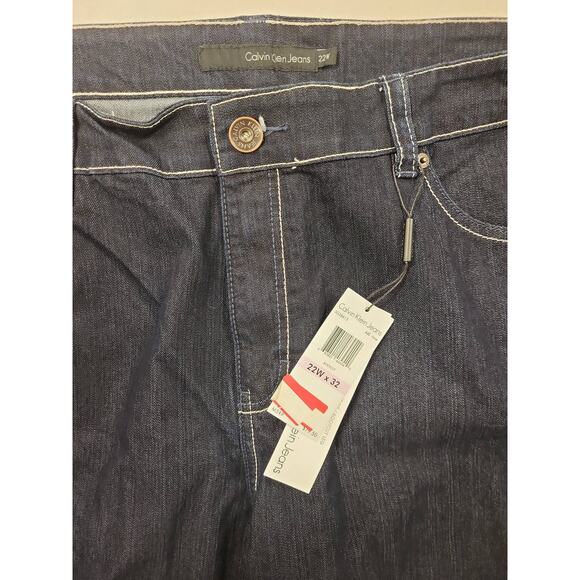 Calvin Klein Jeans Womens 22W x 32 Blue Denim Bootcut Pants Plus Size Jeans - Picture 2 of 11